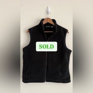 Black Fleece Vest Women's XL Eddie Bauer, Polartec